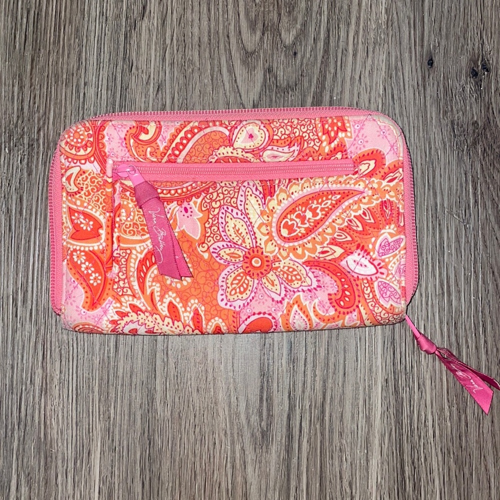 VERA BRADLEY, orange pink ZIP WALLET